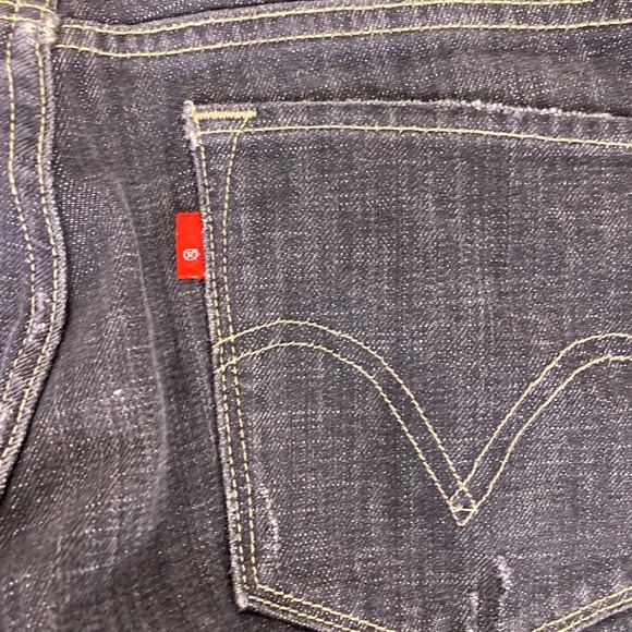 Levis 421 Skinny Jeans Women's W30 Black Dark Wash Distressed Indigo Low Rise - Picture 11 of 16